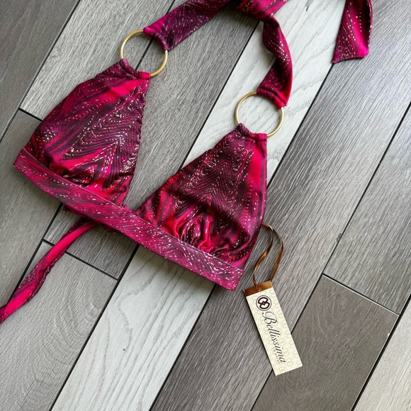 Bellisima Monte Carlo Bikini Top with Gold Rings | NWT | Size: Medium - Picture 2 of 4